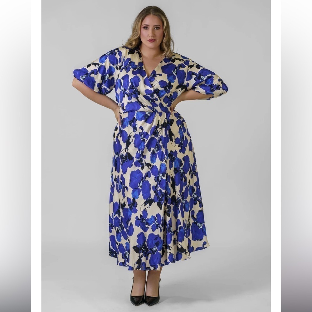 Tanya Taylor meadow floral midi dress blue